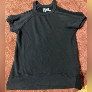Pam and gela short sleeve, cold shoulder sweatshirt